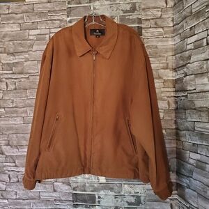Vintage Gary Player Bomber Jacket Golf Mens XXL Brown Faux Suede Full Zip Lined